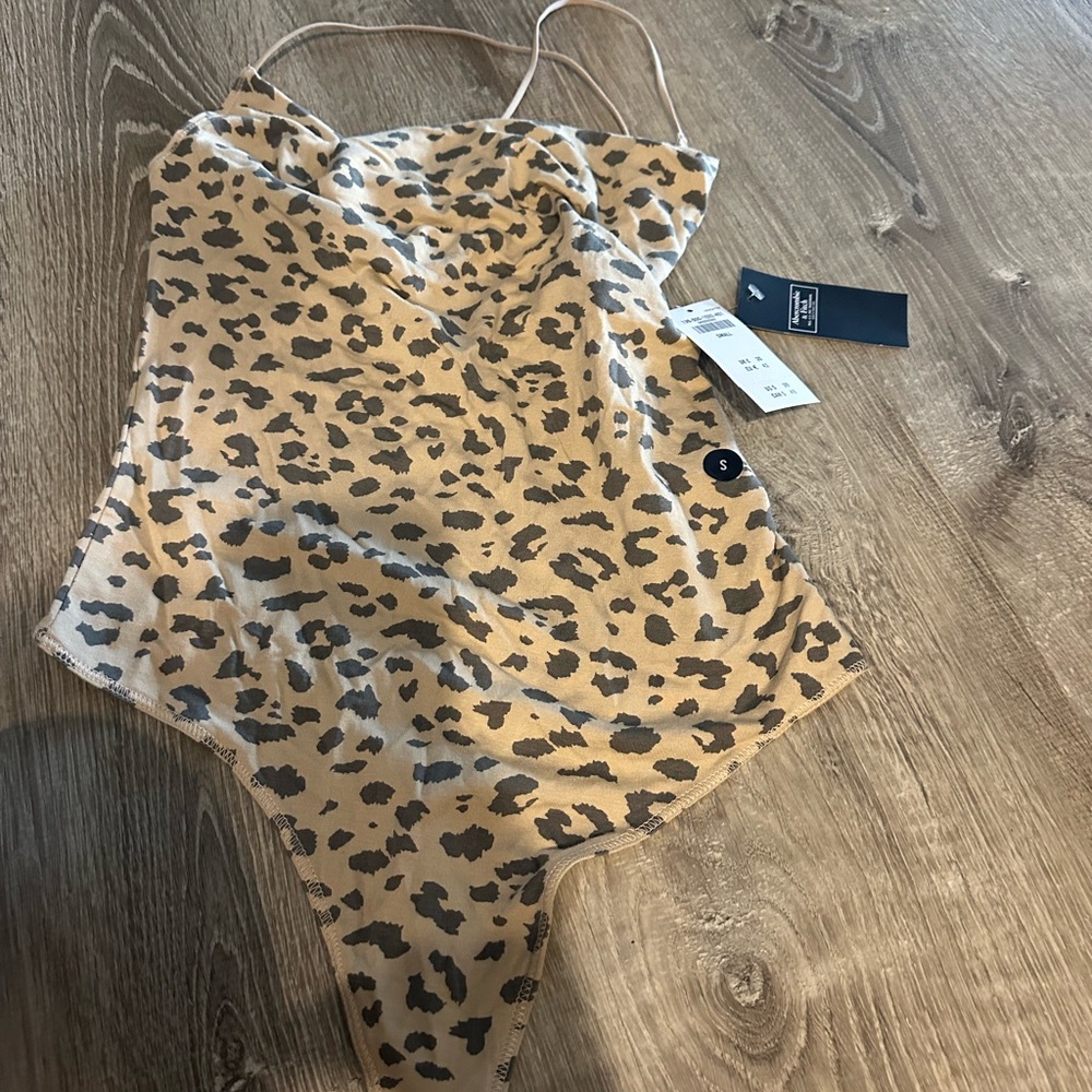 Abercrombie & Fitch Tan and Black Print Bodysuit